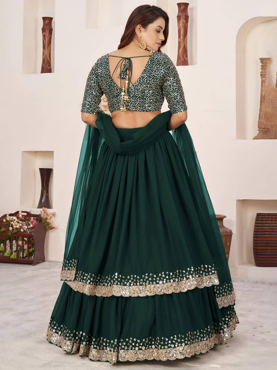 Anchal vol 2 Georgette Green Lehenga choli manufacturers in Mumbai